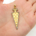 Load image into Gallery viewer, Diamond Silver Arrow Head Pendant with Gemstone