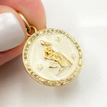 Load image into Gallery viewer, Buy Now Sterling Silver Round Aquarius Zodiac Enamel Pendant