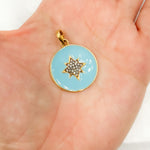 Load image into Gallery viewer, DP578A. Diamond Sterling Silver Round Star Enamel Pendant