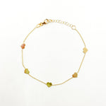 Load image into Gallery viewer, BRSET418. 14k Solid Yellow Gold Heart Link Bracelet