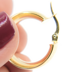 Load image into Gallery viewer, GER94. 14K Gold Smooth Hollow Hoop Earrings