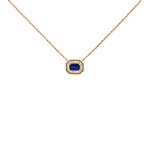 Load image into Gallery viewer, NT405922. 14K Solid Gold Octagon Gemstone Fancy Tiny Necklace