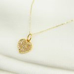Load image into Gallery viewer, GDP199. 14K Solid Gold Diamond Heart Charm