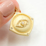 Load image into Gallery viewer, DP1009. Diamond Sterling Silver Square Eye Pendant with Gemstone