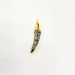 Load image into Gallery viewer, DC404. Diamond Sterling Silver Mini Horn Charm