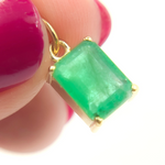 Load image into Gallery viewer, Buy 14K Solid Gold Emerald Rectangle Charm