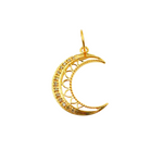 Load image into Gallery viewer, GDP243. 14K Solid Gold with Diamonds Moon Shape Charm