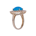 Load image into Gallery viewer, CR97315TQ11X9. 14K Solid Gold DIamond and Turquoise Ring
