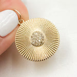 Load image into Gallery viewer, 14K Solid Gold Diamond Circle Charm