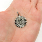 Load image into Gallery viewer, DP345. Diamond Sterling Silver Round Heart Pendant