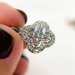 Load image into Gallery viewer, DC389. Diamond Sterling Silver Flower Charm with Gemstone
