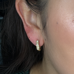 Load image into Gallery viewer, EHF56967. 14k Solid Gold Diamond Hexagon Hoops
