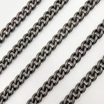 Load image into Gallery viewer, Black Rhodium Sterling Silver Smooth Curb Chain