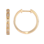 Load image into Gallery viewer, Solid Gold Baguette Hoops