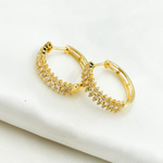 Load image into Gallery viewer, EHJ56873. 14k Solid Gold Diamond Hoops