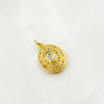 Load image into Gallery viewer, Sterling Silver Oval Charm with Polki Diamond