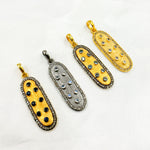 Load image into Gallery viewer, DSP069. Diamond Sterling Silver Oval Pendant with Gemstone