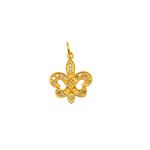 Load image into Gallery viewer, GDP278. 14K Solid Gold Fleur de Lis Pendant with Diamonds