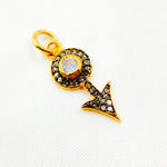 Load image into Gallery viewer, Silver Arrow Mini Charm with Gemstone