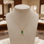 Load image into Gallery viewer, CMZ00361EM. 14K Solid Gold Drop-Shaped Emerald Charm