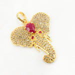 Load image into Gallery viewer, DP258. Diamond Sterling Silver Elephant Head Pendant with Gemstone