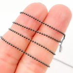Load image into Gallery viewer, V111BR. Black Rhodium Sterling Silver Black Rhodium Ball Chain