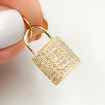 Load image into Gallery viewer, Solid Gold Diamond Lock Charm