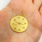 Load image into Gallery viewer, 14K Solid Gold Diamond Circle Charm with Stars. GDP158
