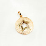 Load image into Gallery viewer, DP371. Diamond Silver Round Star Pendant