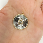 Load image into Gallery viewer, KSG26. 925 Sterling Silver Black Rhodium with Diamonds Circle Charm