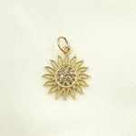 Load image into Gallery viewer, 14K Solid Gold Sun Pendant with Diamonds. GDP355