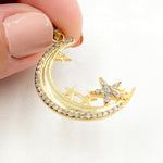 Load image into Gallery viewer, DP707. Diamond Sterling Silver Moon & Star Pendant
