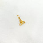 Load image into Gallery viewer, 14K Solid Gold Three Petal Flower with Diamonds. GDP402