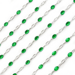 Load image into Gallery viewer, Shop Sterling Silver Green Color Enamel Chain