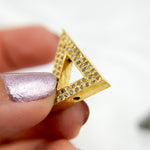 Load image into Gallery viewer, DC840. Diamond Sterling Silver Triangle Bead