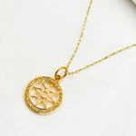 Load image into Gallery viewer, 14K Solid Gold Diamond Circle Flower Charm. GDP153