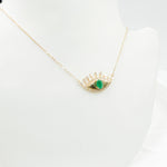 Load image into Gallery viewer, CN96319. 14K Solid Gold Diamond and Gemstone Eye Necklace