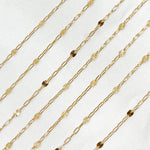 Load image into Gallery viewer, V241GF. 14K Gold-Filled Smooth Paperclip and Diamond Cut Marina Link Chain
