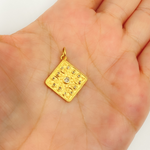 Load image into Gallery viewer, GDP281. 14K Solid Gold Square Pendant with Diamonds