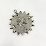 Load image into Gallery viewer, DP531. Diamond Sterling Silver Round Compass Pendant