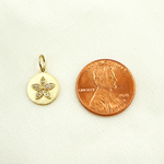 Load image into Gallery viewer, 14K Solid Gold Diamond Circle Flower Charm. GDP356