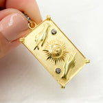 Load image into Gallery viewer, Diamond Sterling Silver Rectangle Hands and Evil Eye Pendant