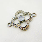 Load image into Gallery viewer, DC911. Diamond & Sterling Silver Flower Connector with Gemstone