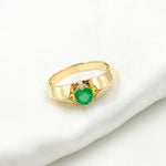 Load image into Gallery viewer, 14K Solid Yellow Gold Emerald Ring.