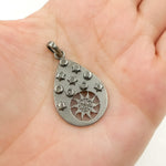 Load image into Gallery viewer, DP035. Diamond Sterling Silver Drop Sun and Star Pendant
