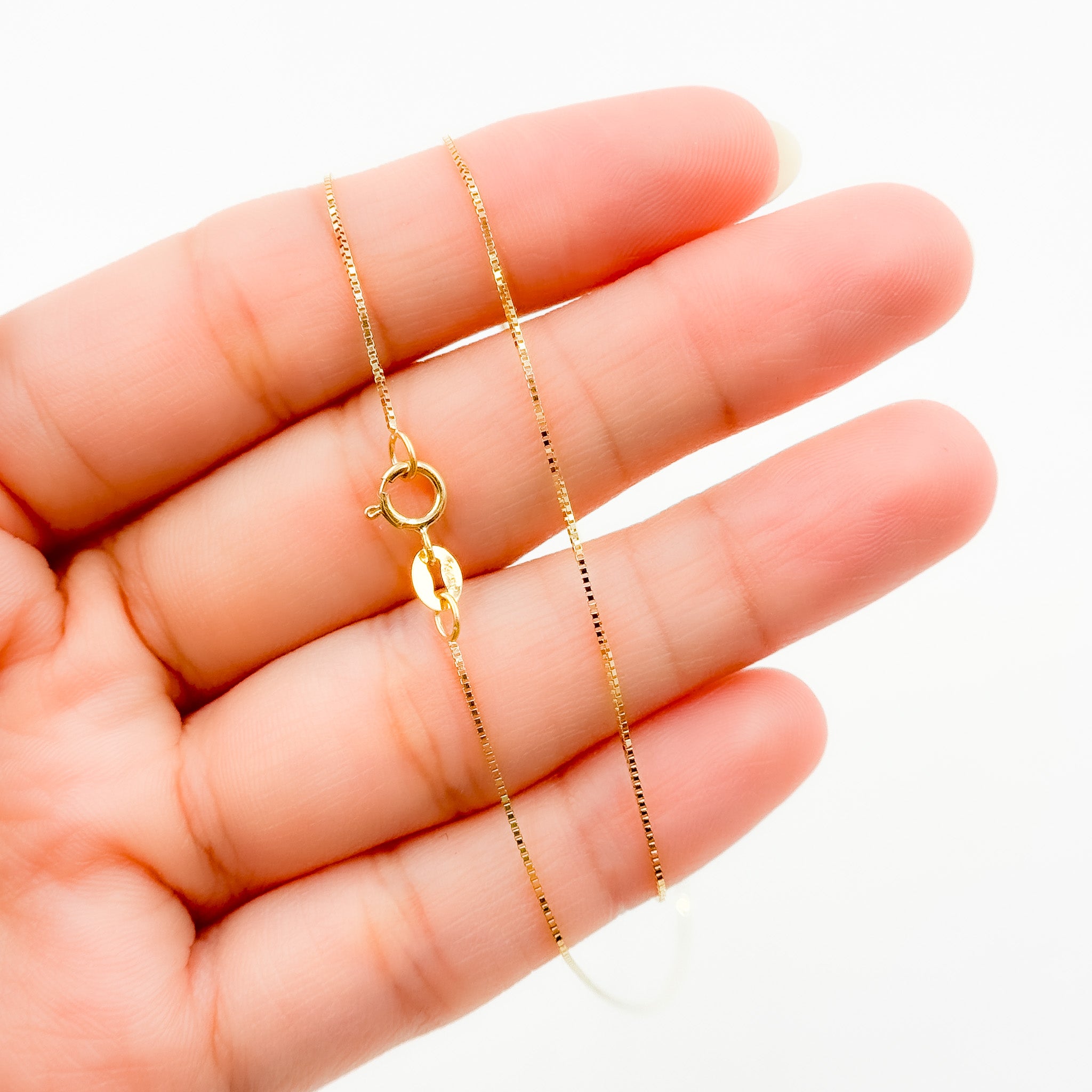 18K Solid Gold Box Chain