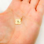 Load image into Gallery viewer, GDP380. 14K Solid Gold Diamond Flower Eye Charm with Gemstone
