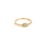 Load image into Gallery viewer, 14k Solid Gold Diamond Eye Ring.