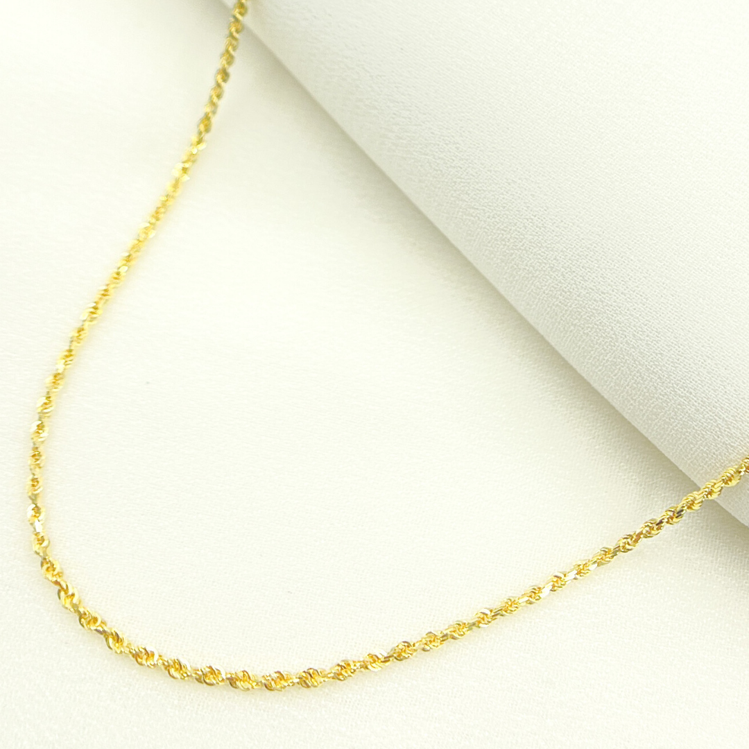 14K Solid Yellow Gold Rope Chain