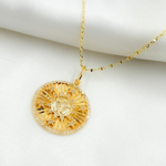 Load image into Gallery viewer, 14K Solid Gold Diamond Charm with Sun, Moon and Stars. GDP514